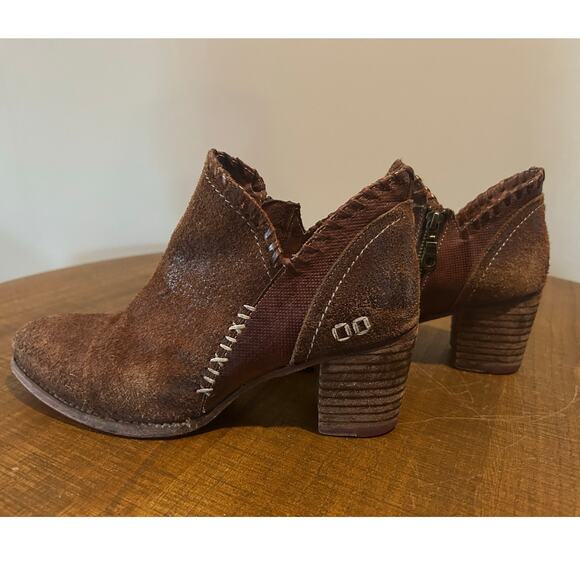 BED|STU Carla Teak MD Leather Ankle Boots Sz 9 Brown Suede Whipstitch Bootie - Picture 12 of 12